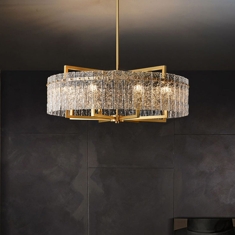 Modern Luxury Round Rectangle Glass Brass 5/6/8/10 Light Chandelier Island Light for Dining Room BulbSquare