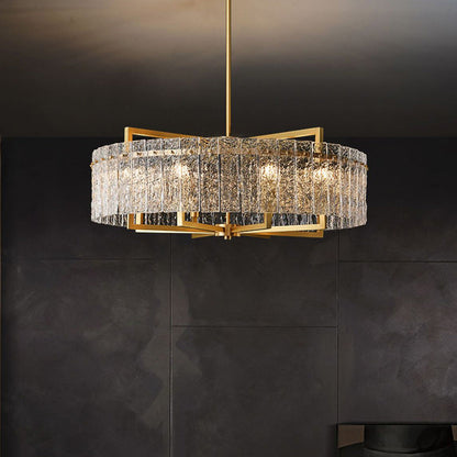 Modern Luxury Round Rectangle Glass Brass 5/6/8/10 Light Chandelier Island Light for Dining Room