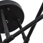 Contemporary Nordic Cross Cylinder Round Iron 6-light Semi-flush Mount Ceiling Light for Living Room