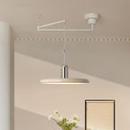 Contemporary Creative Rocker Moveable Round Column Acrylic Iron LED Pendant Light For Living Room
