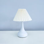 Contemporary Scandinavian Round Cone Fabric Metal 1-Light Table Lamp For Bedroom Lumendat