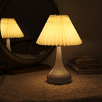 Contemporary Scandinavian Round Cone Fabric Metal 1-Light Table Lamp For Bedroom Lumendat