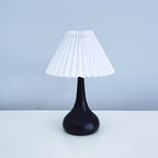 Contemporary Scandinavian Round Cone Fabric Metal 1-Light Table Lamp For Bedroom Lumendat