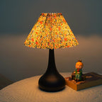 Contemporary Scandinavian Round Cone Fabric Metal 1-Light Table Lamp For Bedroom Lumendat