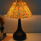 Contemporary Scandinavian Round Cone Fabric Metal 1-Light Table Lamp For Bedroom Lumendat