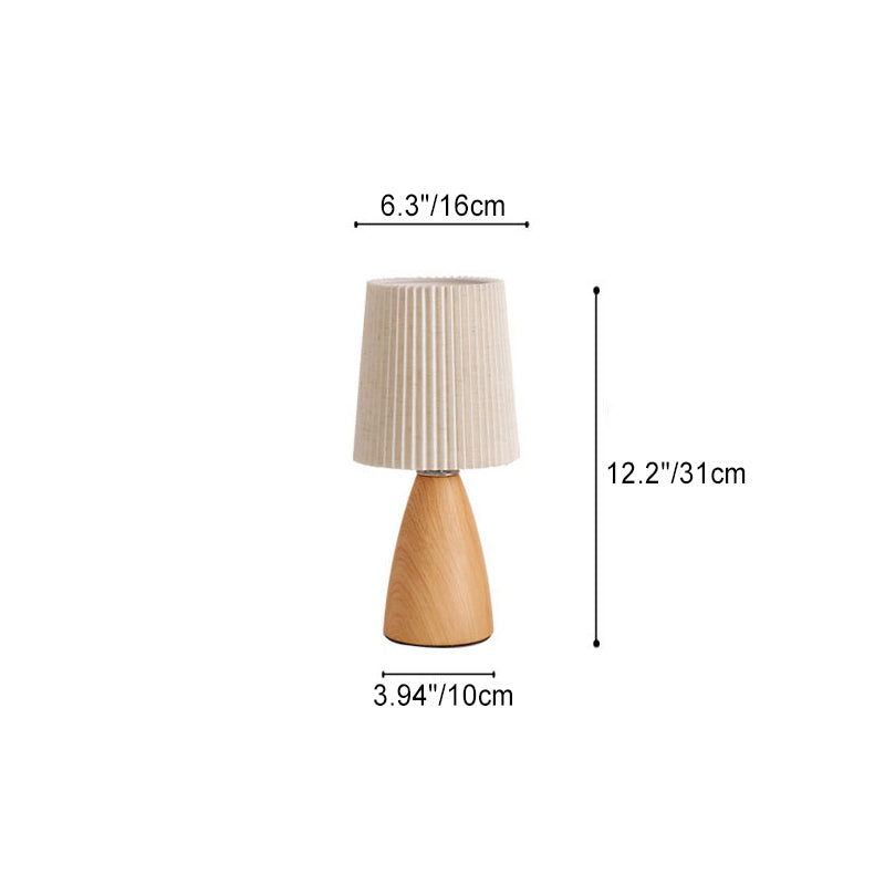 Modern Minimalist Cylinder Conical Fabric Ceramic 1-Light Table Lamp For Bedroom Lumendat