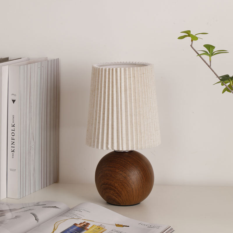 Modern Minimalist Cylinder Conical Fabric Ceramic 1-Light Table Lamp For Bedroom Lumendat