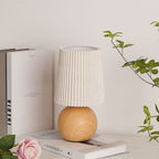 Modern Minimalist Cylinder Conical Fabric Ceramic 1-Light Table Lamp For Bedroom Lumendat