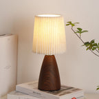 Modern Minimalist Cylinder Conical Fabric Ceramic 1-Light Table Lamp For Bedroom Lumendat