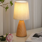 Modern Minimalist Cylinder Conical Fabric Ceramic 1-Light Table Lamp For Bedroom Lumendat
