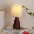 Modern Minimalist Cylinder Conical Fabric Ceramic 1-Light Table Lamp For Bedroom Lumendat