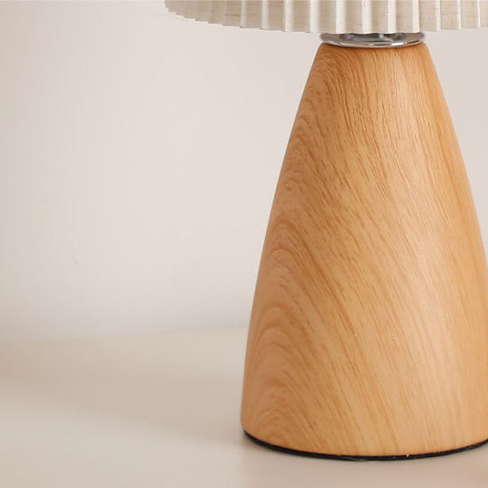 Modern Minimalist Cylinder Conical Fabric Ceramic 1-Light Table Lamp For Bedroom Lumendat