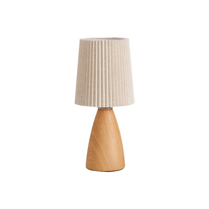 Modern Minimalist Cylinder Conical Fabric Ceramic 1-Light Table Lamp For Bedroom Lumendat