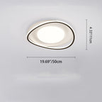 Modern Minimalist Oval Curved Round Silicone Aluminum LED Flush Mount Ceiling Light For Living Room
