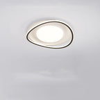 Modern Minimalist Oval Curved Round Silicone Aluminum LED Flush Mount Ceiling Light For Living Room