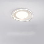 Modern Minimalist Oval Curved Round Silicone Aluminum LED Flush Mount Ceiling Light For Living Room