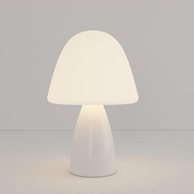 Modern Minimalist Round Cylinder Mushroom Round Ball PE Ceramic LED Table Lamp For Bedroom Lumendat
