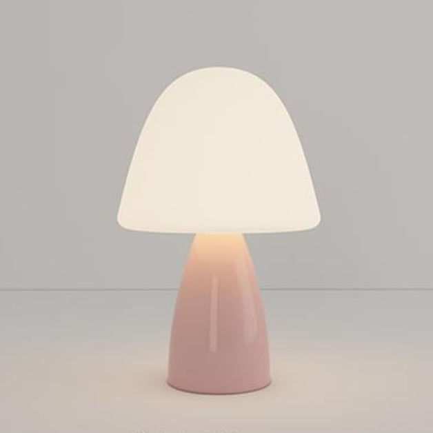 Modern Minimalist Round Cylinder Mushroom Round Ball PE Ceramic LED Table Lamp For Bedroom Lumendat