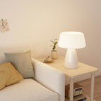 Modern Minimalist Round Cylinder Mushroom Round Ball PE Ceramic LED Table Lamp For Bedroom Lumendat