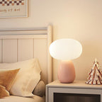 Modern Minimalist Round Cylinder Mushroom Round Ball PE Ceramic LED Table Lamp For Bedroom Lumendat