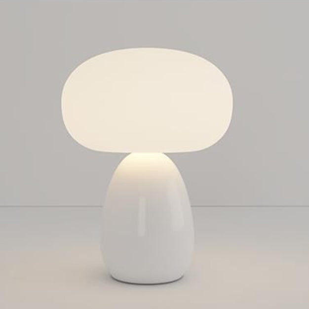 Modern Minimalist Round Cylinder Mushroom Round Ball PE Ceramic LED Table Lamp For Bedroom Lumendat