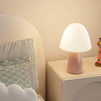 Modern Minimalist Round Cylinder Mushroom Round Ball PE Ceramic LED Table Lamp For Bedroom Lumendat