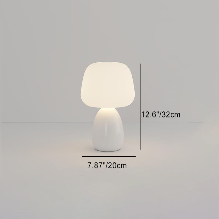 Modern Minimalist Round Cylinder Mushroom Round Ball PE Ceramic LED Table Lamp For Bedroom Lumendat