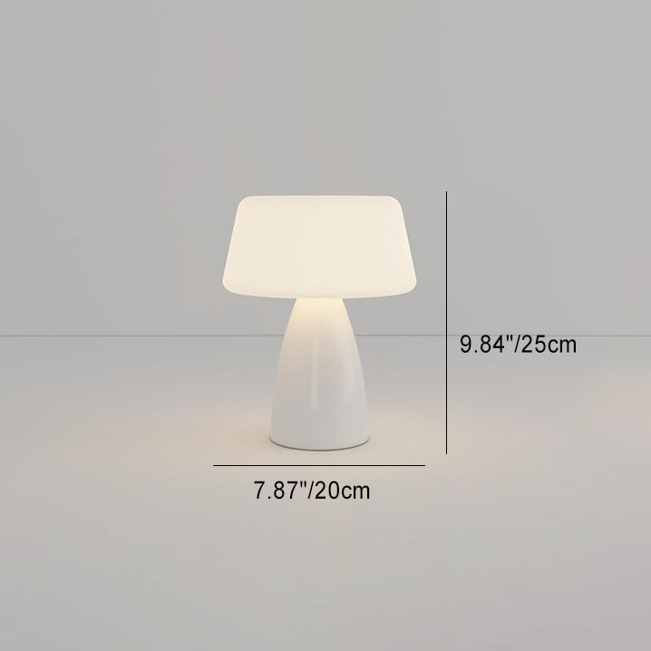 Modern Minimalist Round Cylinder Mushroom Round Ball PE Ceramic LED Table Lamp For Bedroom Lumendat