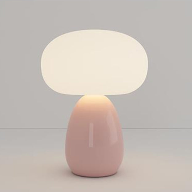 Modern Minimalist Round Cylinder Mushroom Round Ball PE Ceramic LED Table Lamp For Bedroom Lumendat