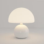 Modern Minimalist Round Cylinder Mushroom Round Ball PE Ceramic LED Table Lamp For Bedroom Lumendat