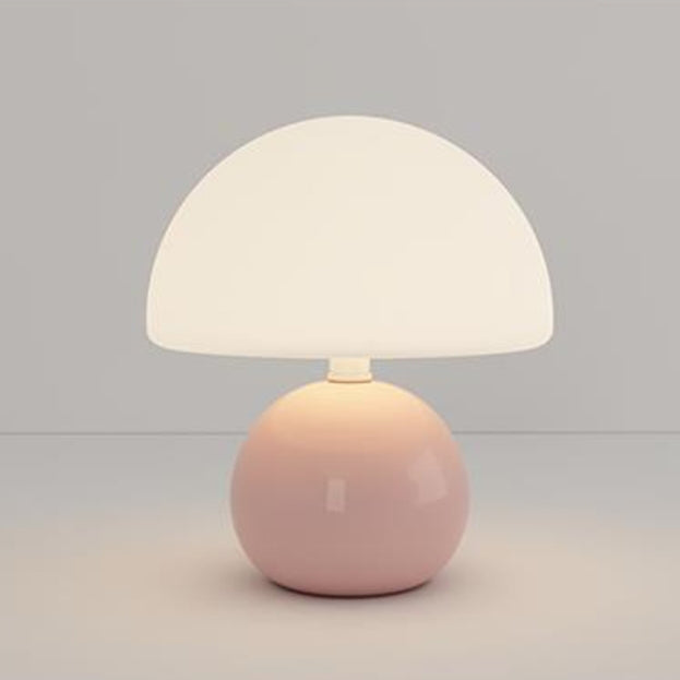 Modern Minimalist Round Cylinder Mushroom Round Ball PE Ceramic LED Table Lamp For Bedroom Lumendat