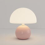 Modern Minimalist Round Cylinder Mushroom Round Ball PE Ceramic LED Table Lamp For Bedroom Lumendat