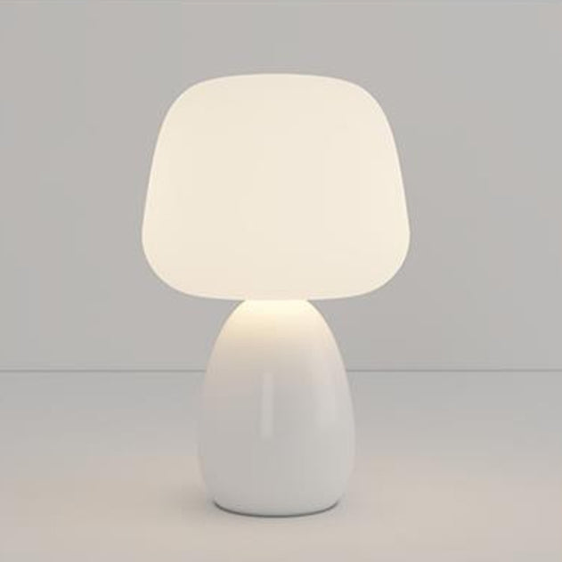 Modern Minimalist Round Cylinder Mushroom Round Ball PE Ceramic LED Table Lamp For Bedroom Lumendat