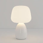 Modern Minimalist Round Cylinder Mushroom Round Ball PE Ceramic LED Table Lamp For Bedroom Lumendat