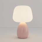 Modern Minimalist Round Cylinder Mushroom Round Ball PE Ceramic LED Table Lamp For Bedroom Lumendat