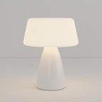 Modern Minimalist Round Cylinder Mushroom Round Ball PE Ceramic LED Table Lamp For Bedroom Lumendat