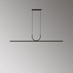 Modern Minimalist Line Long Square Acrylic Aluminum LED Chandelier Island Light for Dining Room BulbSquare