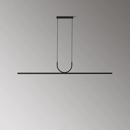 Modern Minimalist Line Long Square Acrylic Aluminum LED Chandelier Island Light for Dining Room