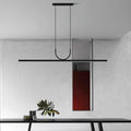 Modern Minimalist Line Long Square Acrylic Aluminum LED Chandelier Island Light for Dining Room BulbSquare