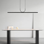 Modern Minimalist Line Long Square Acrylic Aluminum LED Chandelier Island Light for Dining Room BulbSquare