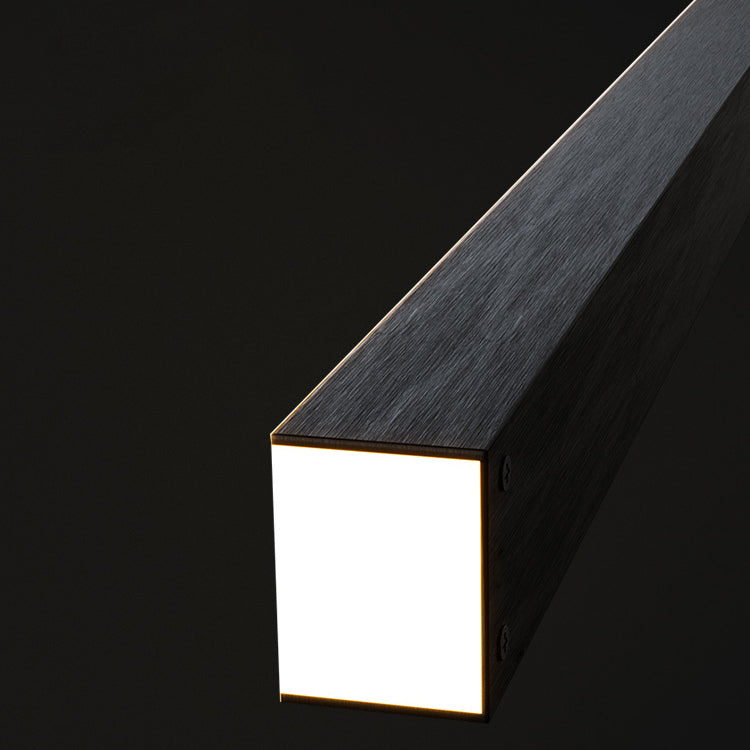 Modern Minimalist Line Long Square Acrylic Aluminum LED Chandelier Island Light for Dining Room BulbSquare