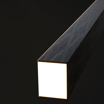 Modern Minimalist Line Long Square Acrylic Aluminum LED Chandelier Island Light for Dining Room