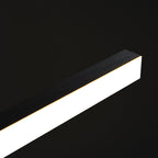Modern Minimalist Line Long Square Acrylic Aluminum LED Chandelier Island Light for Dining Room BulbSquare