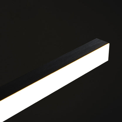Modern Minimalist Line Long Square Acrylic Aluminum LED Chandelier Island Light for Dining Room