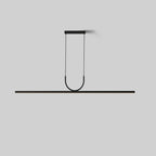 Modern Minimalist Line Long Square Acrylic Aluminum LED Chandelier Island Light for Dining Room BulbSquare