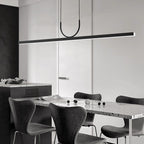 Modern Minimalist Line Long Square Acrylic Aluminum LED Chandelier Island Light for Dining Room BulbSquare