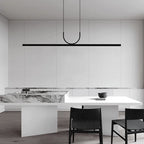 Modern Minimalist Line Long Square Acrylic Aluminum LED Chandelier Island Light for Dining Room BulbSquare