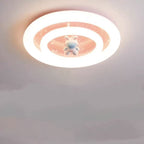 Modern Art Deco Round Spaceman Bunny Airplane Acrylic Resin Iron LED Flush Mount Ceiling Light For Bedroom