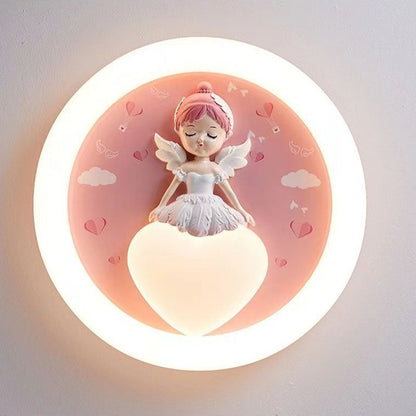 Modern Art Deco Round Cloud Rabbit Unicorn Acrylic Resin Iron LED Flush Mount Ceiling Light for Bedroom