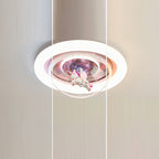 Modern Art Deco Kids Unicorn Stars Round Acrylic Resin Iron LED Flush Mount Ceiling Light For Bedroom